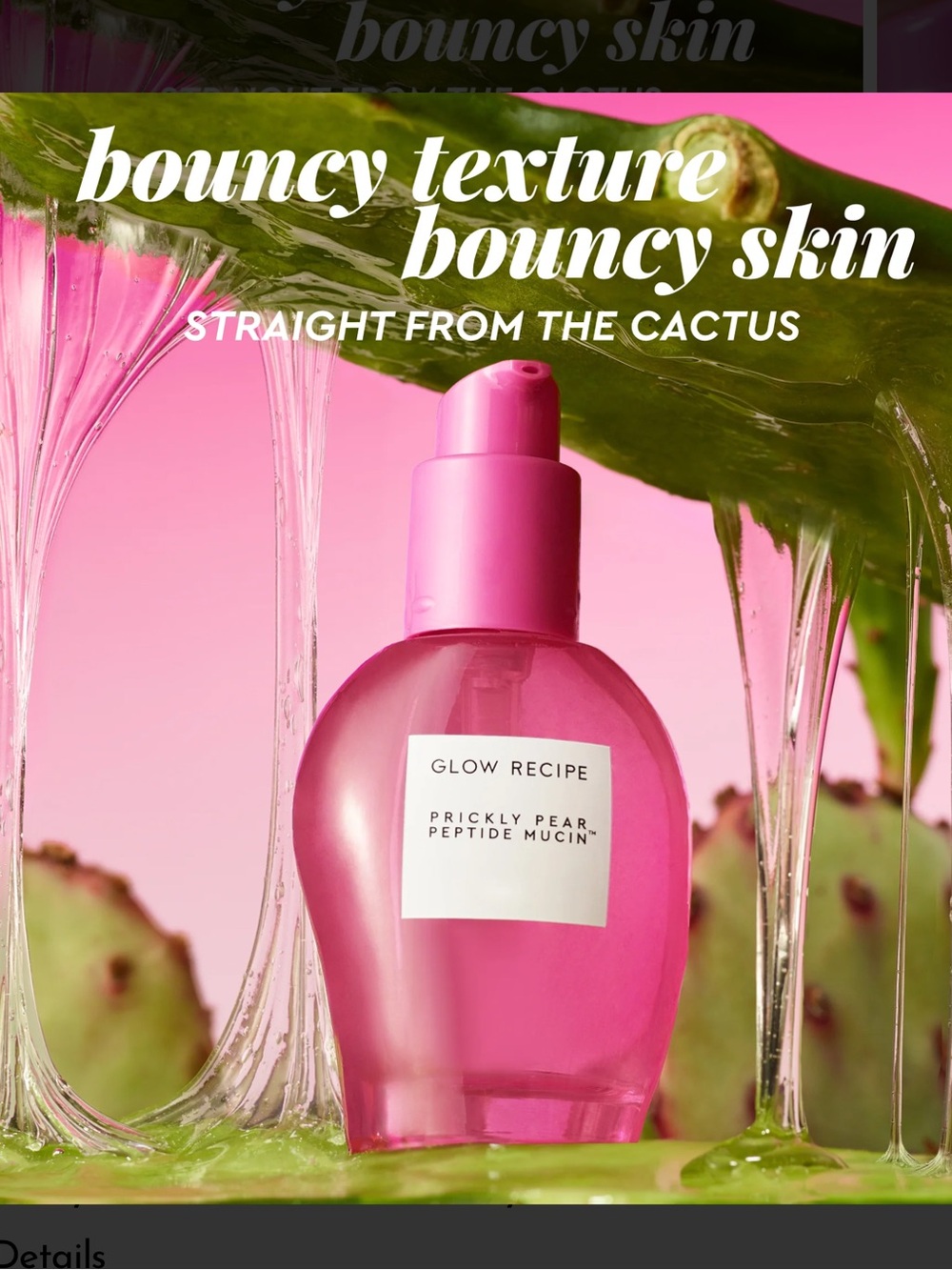 Glow Recipe Pink Prickly Pear Peptide Mucin Serum Bottle